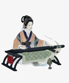 弹琴的图片